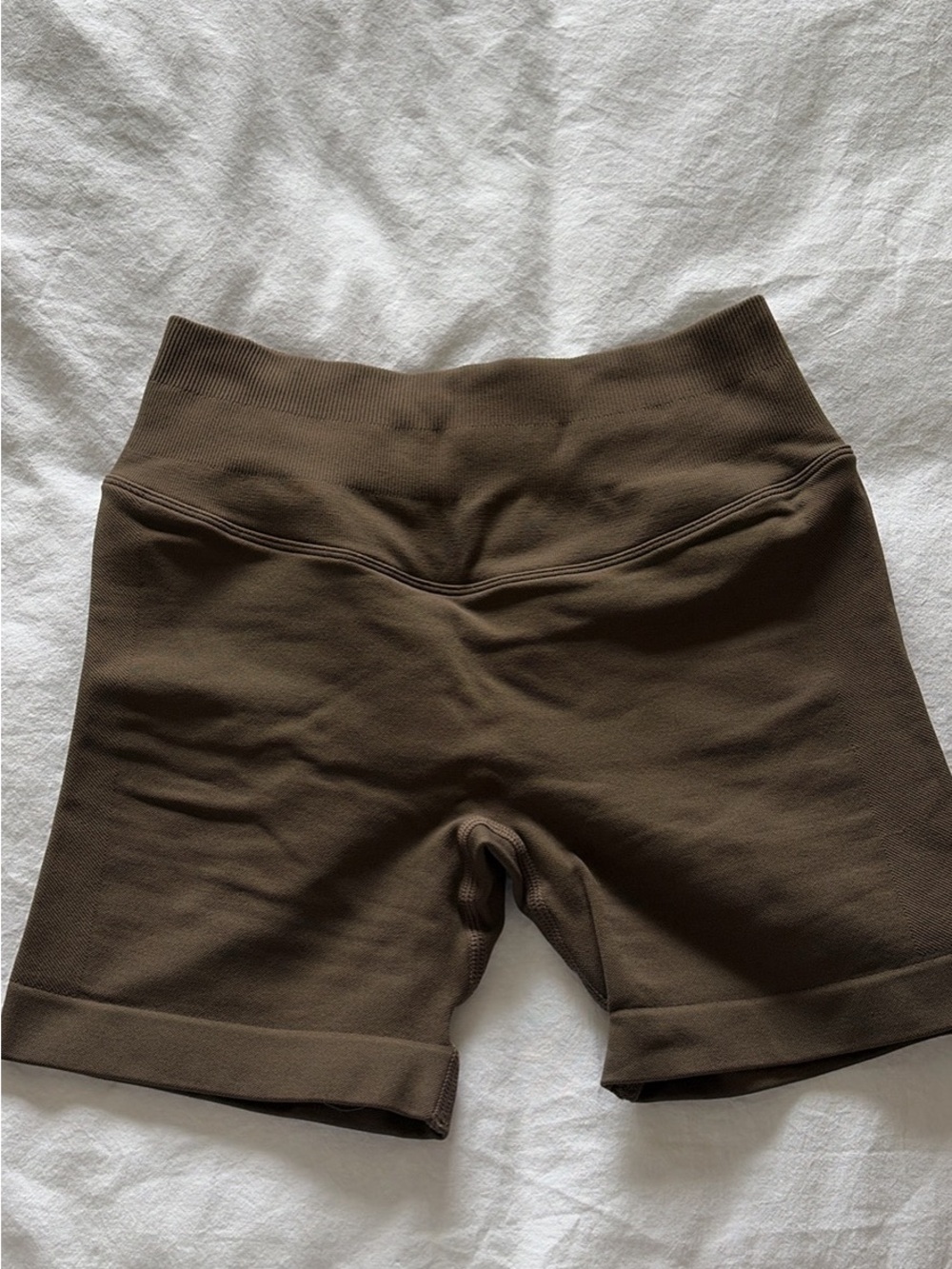 Women’s High-Rise Brown Seamless Bike Shorts